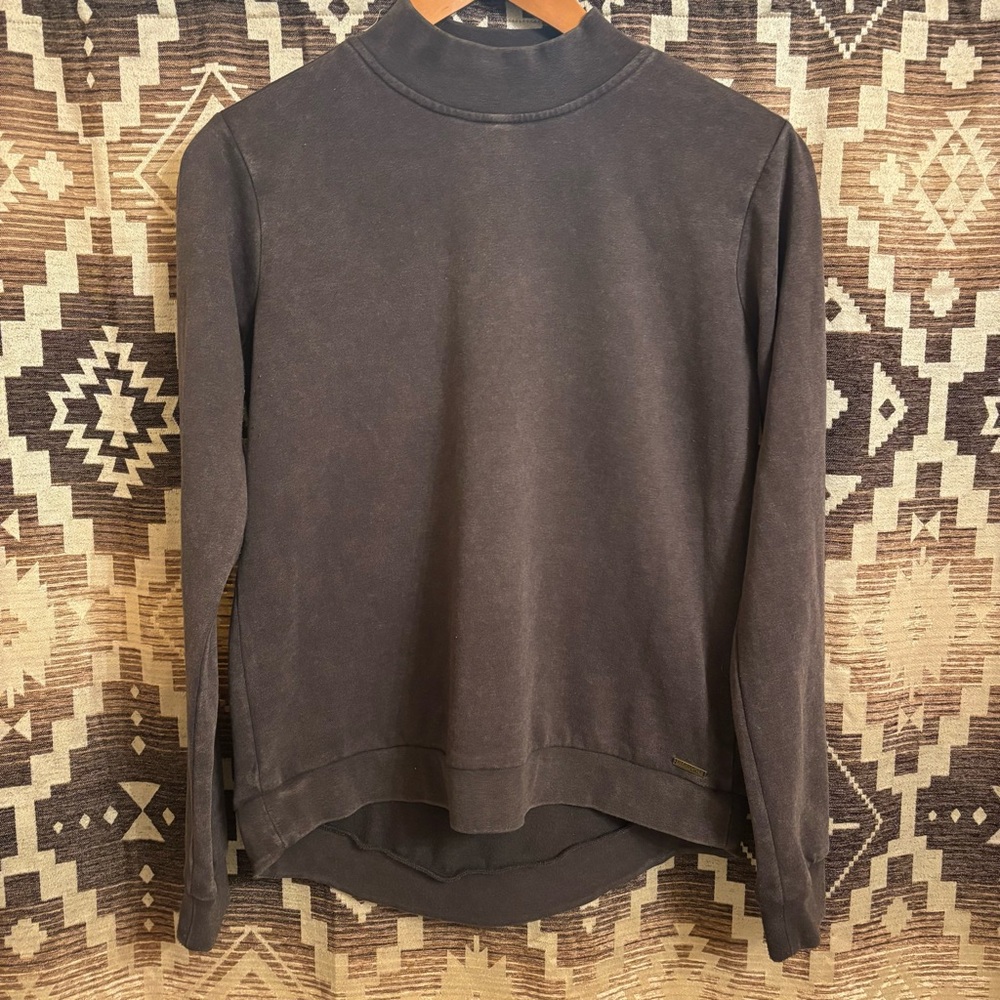 Carbon Black Element Eden Mock Neck Light Weight Sweater Top, Size S/P